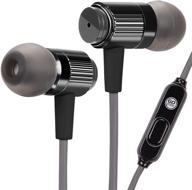 🎧 gogroove audiohm rnf durable earbuds - heavy duty headphones with aramid fiber reinforced cable, in-line mic, noise isolation & rugged metal driver housing (carbon black) logo