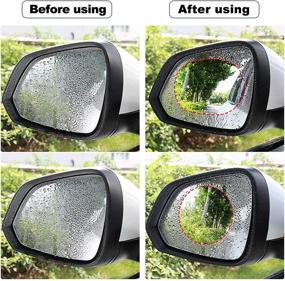 img 2 attached to 🌧️ HLAA Waterproof Mirror Film - 6 Pieces Transparent Nano-Coated Stickers for Rainproof Car Rearview Mirror, Anti-Fog Protective Film for Cars, Trucks, and Buses