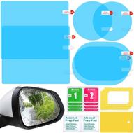 🌧️ водонепроницаемая зеркальная пленка hlaa - 6 штук прозрачных нано-покрытых наклеек для защиты заднего вида автомобильного зеркала от дождя, антизапотевающая защитная пленка для автомобилей, грузовиков и автобусов. логотип