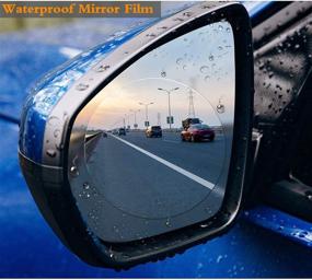 img 3 attached to 🌧️ HLAA Waterproof Mirror Film - 6 Pieces Transparent Nano-Coated Stickers for Rainproof Car Rearview Mirror, Anti-Fog Protective Film for Cars, Trucks, and Buses