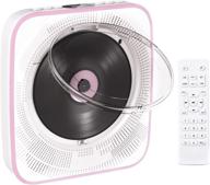 🎵 портативный cd-плеер balippe с bluetooth - настенное крепление и стойка для стола cd музыкальный плеер с пультом ду, hifi динамики, fm радио, разъем для наушников, вход и выход aux - розовый логотип