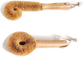 img 1 attached to Versatile and Eco-Friendly Wooden Cleaning Brush with Coconut Fiber 🌿 Brush Head - Ideal for Bottle, Pan, and Deep Cleaning Tasks