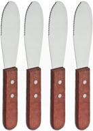 🍴 set of 4 adorox wide stainless steel spreader knives for sandwiches, butter, and cheese logo