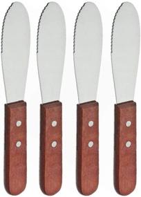 img 3 attached to 🍴 Set of 4 Adorox Wide Stainless Steel Spreader Knives for Sandwiches, Butter, and Cheese