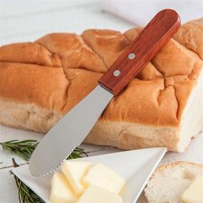 img 1 attached to 🍴 Set of 4 Adorox Wide Stainless Steel Spreader Knives for Sandwiches, Butter, and Cheese