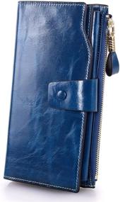 img 4 attached to 👛 Yafeige Women's RFID Blocking Leather Wallet: Sleek Long Trifold Clutch Purse with Ample Storage for Cards, a Multi Card Holder and Organizer