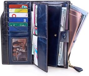 img 3 attached to 👛 Yafeige Women's RFID Blocking Leather Wallet: Sleek Long Trifold Clutch Purse with Ample Storage for Cards, a Multi Card Holder and Organizer
