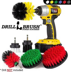img 1 attached to 🧽 Drill Brush Cleaning Kit for Ultimate Bathroom, Shower, Kitchen, and Outdoor Scrubbing – Includes Bath Mat, Grout Cleaner, Dish Brush, Stove, Oven, and Sink Accessories