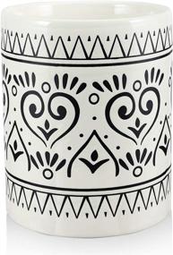 img 4 attached to White Ceramic Farmhouse Utensil Holder - Keep Your Kitchen Organized in Style