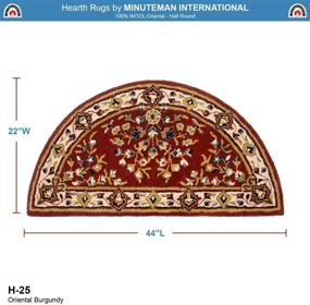 img 3 attached to Минутмэн Интернешнл - бургундский восточный серый ковер для очага из шерсти: стильный полукруглый коврик для защиты камина.