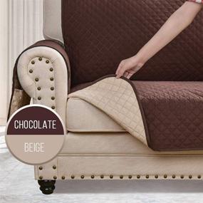 img 2 attached to 🛋️ Protective Reversible Recliner Chair Cover in Chocolate/Beige - Ideal Sofa Slipcover for Dogs and Couch Protector for 3 Cushion Couches