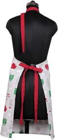 img 1 attached to 🎅 AMOUR INFINI Christmas Fun Apron for Cooking, Baking & Gardening: 100% Natural Cotton with Convenient Pockets and Adjustable Strap at Neck & Waist Ties, 27.5 x 33 inches - Ideal for Holiday and Thanksgiving