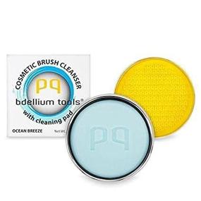 img 1 attached to 🌊 Enhance Your Brushes with Bdellium Tools Cosmetic Brush Cleanser - Ocean Breeze Scent (Blue) featuring Solid Brush Soap and Cleaning Pad