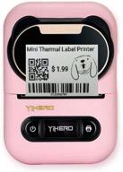 📠 portable bluetooth mini thermal label printer - ultra fast label maker for jars, rechargeable handheld barcode printer for home office school small business retail - compatible with android ios - pink logo