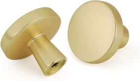 img 4 attached to Goldenwarm Gold Cabinet Knobs - Brushed Brass Modern Hardware for Kitchen Cupboards, Drawers, and Closets - Pack of 5 LS5310GD Round Knobs