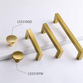 img 2 attached to Goldenwarm Gold Cabinet Knobs - Brushed Brass Modern Hardware for Kitchen Cupboards, Drawers, and Closets - Pack of 5 LS5310GD Round Knobs
