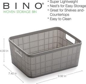 img 2 attached to 🧺 5 Pack of BINO Light Grey Woven Plastic Storage Baskets