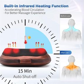 img 1 attached to 💆 Ultimate Massage Pillow Shiatsu Neck & Back Massager with Heat - Deep Tissue Kneading Massager PTsolo