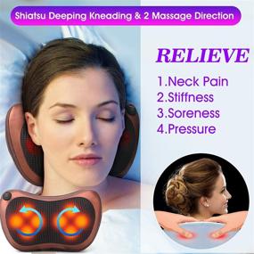 img 3 attached to 💆 Ultimate Massage Pillow Shiatsu Neck & Back Massager with Heat - Deep Tissue Kneading Massager PTsolo