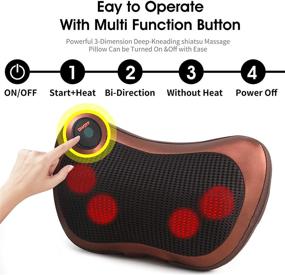 img 2 attached to 💆 Ultimate Massage Pillow Shiatsu Neck & Back Massager with Heat - Deep Tissue Kneading Massager PTsolo