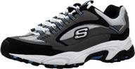 skechers mens stamina cutback charcoal men's shoes for athletic logo