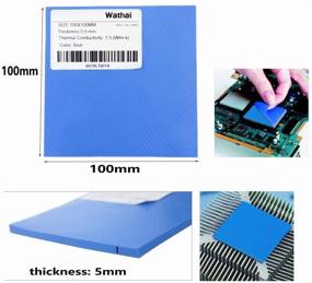 img 2 attached to 🔥 Wathai Blue Cooling Thermal Conductive Silicone Pad: 100x100mm, 5mm Thickness for CPU, GPU, IC, PS3, PS2, Xbox Heatsink