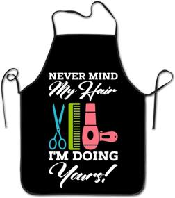 img 2 attached to 🔪 SARA NELL Barber Quote Apron: Adjustable Bib Apron for Salon Hairdressers BBQ Grill Housewife