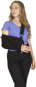 img 4 attached to 🤕 Versatile Mars Wellness Universal Arm Sling with Waist Strap - Ideal for Rotator Cuff, Shoulder, Wrist, and Elbow Injuries - Adjustable - Medium Size