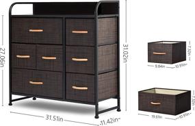 img 3 attached to 7-Drawer Fabric Dresser Organizer for Bedroom, Hallway, Entryway - Sturdy Steel Frame, Wood Top & Handles - Ideal for Closets and Storage Tower