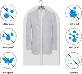 img 1 attached to 👗 MsKitchen Clear Garment Bags - Set of 12 for Dust Protection & Closet Storage: Plastic Bags with Zipper for Hanging Clothes, Gowns, and Dresses - 24'' x 40''/12 Pack