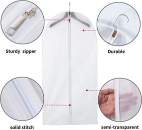 img 2 attached to 👗 MsKitchen Clear Garment Bags - Set of 12 for Dust Protection & Closet Storage: Plastic Bags with Zipper for Hanging Clothes, Gowns, and Dresses - 24'' x 40''/12 Pack