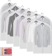 👗 mskitchen clear garment bags - set of 12 for dust protection & closet storage: plastic bags with zipper for hanging clothes, gowns, and dresses - 24'' x 40''/12 pack логотип