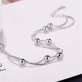 img 2 attached to ❤️ Kelistom Sterling Silver Love Heart Charm Bracelet for Women Teen Girls - Fashion Jewelry Gift, Charm Chain Bangle