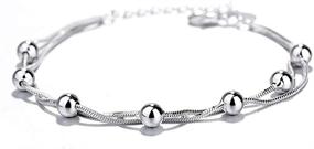 img 4 attached to ❤️ Kelistom Sterling Silver Love Heart Charm Bracelet for Women Teen Girls - Fashion Jewelry Gift, Charm Chain Bangle