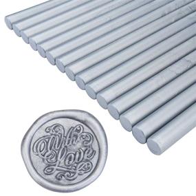 img 4 attached to Yoption 15 Pieces Silver Glue Gun Sealing Wax Sticks: Perfect for Wedding Invitations, Cards & Envelopes