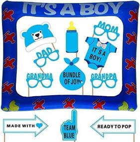 img 1 attached to 👶 It's a Boy Baby Shower Photo Booth Props with Inflatable Picture Frame - Hassle-free Stick-On Decorations - Extra Large - 23 Count