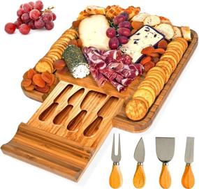 img 4 attached to 🍽️ Stainless Steel Slide Out Cutlery Charcuterie Platter: Organize and Serve in Style