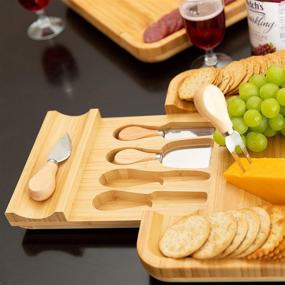 img 3 attached to 🍽️ Stainless Steel Slide Out Cutlery Charcuterie Platter: Organize and Serve in Style