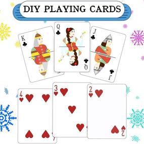 img 2 attached to 🃏 Customizable DIY Blank Playing Cards for Kids Party Favors, 3 Set Poker Size Blank Cards with Gloss Finish - Personalize & Print White Cards for Boys and Girls Present Exchange