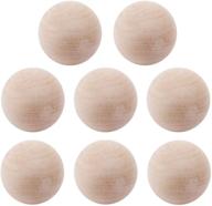 8 pieces 2-inch round wooden balls: unfinished wood 🔴 craft spheres for diy projects, kids' crafts and building toys logo