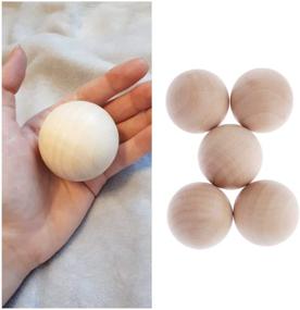 img 3 attached to 8 Pieces 2-inch Round Wooden Balls: Unfinished Wood 🔴 Craft Spheres for DIY Projects, Kids' Crafts and Building Toys