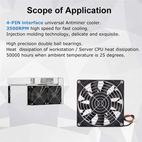 img 3 attached to 💨 Мощный вентилятор High Airflow 140 мм х 38 мм 12V - оптимизирован для охлаждения в майнинге, рабочих станциях и серверах.