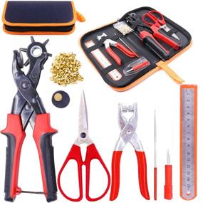 img 4 attached to 🔧 Glarks Heavy Duty Adjustable Metal Hole Punch Pliers: All-in-One Tool Kit for Leather Belts, Watch Bands, Saddle, Shoes, and Crafts