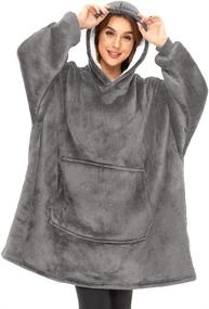 img 4 attached to Blanket Hoodie Wearable Oversized Sleeves Bedding