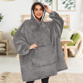 img 1 attached to Blanket Hoodie Wearable Oversized Sleeves Bedding