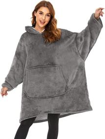 img 2 attached to Blanket Hoodie Wearable Oversized Sleeves Bedding