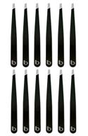 💫 premium stainless steel slant tip tweezers (set of 12) by better beauty products logo