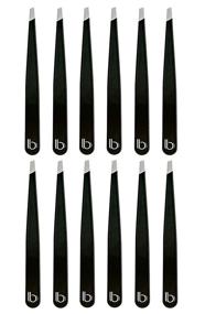 img 4 attached to 💫 Premium Stainless Steel Slant Tip Tweezers (Set of 12) by Better Beauty Products