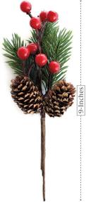 img 2 attached to 🎄 8 PCS Red Berry Stems Pine Branches - Perfect for Christmas Crafts, Wreaths, and Winter Floral Picks!