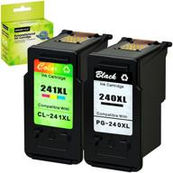 high-quality greencycle remanufactured ink cartridge for canon pg-240xl/cl-241xl - compatible with pixma mg series printers (black & tri-color, 1 pack each) logo